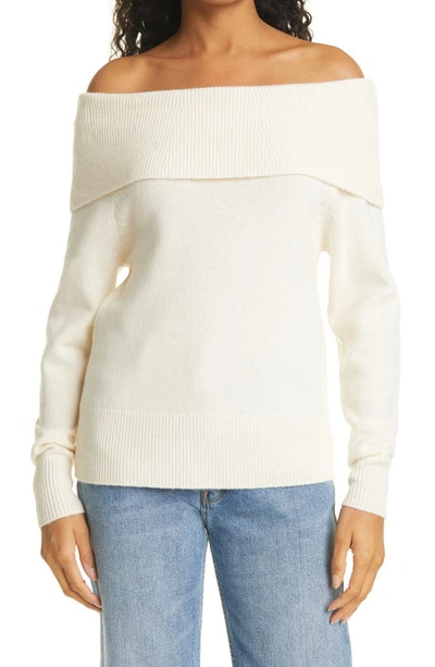 Shop Paige Izabella Off The Shoulder Sweater In Ivory