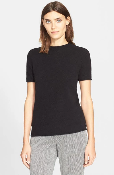 Shop Theory 'tolleree' Short Sleeve Cashmere Pullover In Black
