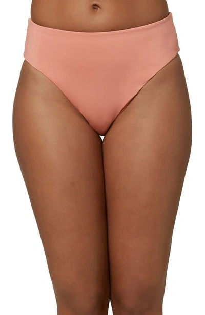 Shop O'neill Maxwell Saltwater Solid Bikini Bottoms In Canyon Clay