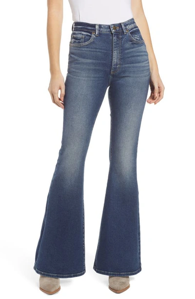 Shop Lee High Waist Flare Jeans In Modern Cyan