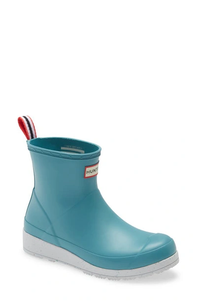 Shop Hunter Original Play Speckled Platform Waterproof Rain Boot In Blue Spruce/ Eucalyptus