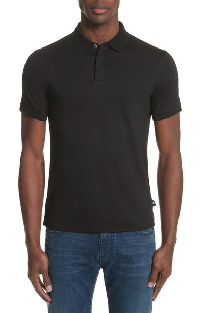 Shop Emporio Armani Slim Fit Polo In Solid Black