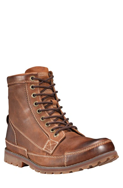 Shop Timberland Earthkeepers® Original Mid Plain Toe Boot In Medium Brown Nubuck
