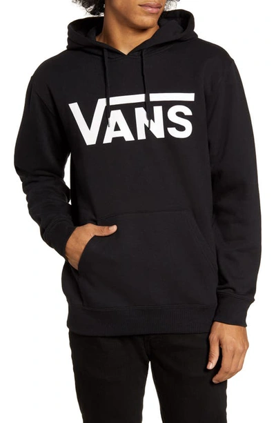 Shop Vans Classic Fit Logo Hooded Sweatshirt In Black/ White