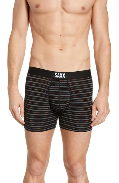 Shop Saxx Vibe Slim Fit Boxer Briefs In Black Gradient Stripe