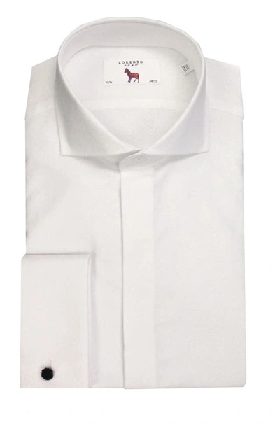 Shop Lorenzo Uomo Trim Fit Tuxedo Shirt In White
