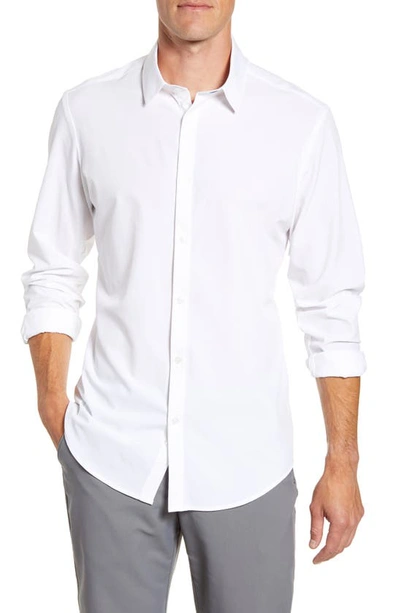 Shop Mizzen + Main Manhattan Trim Fit Shirt In White Solid