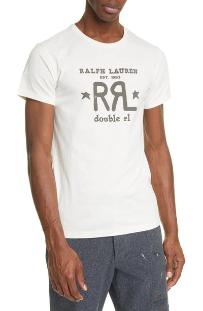 Shop Rrl Logo Graphic Tee In Paper White