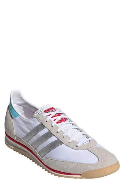 Shop Adidas Originals Sl 72 Sneaker In White/ Matte Silver/ Grey