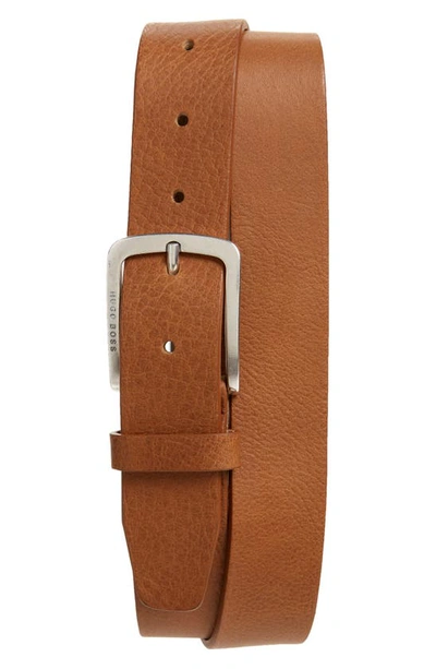 Shop Hugo Boss Jor-v Leather Belt In Medium Brown