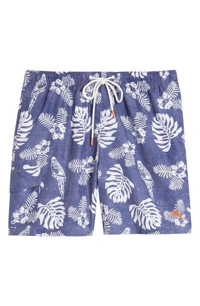 Shop Tommy Bahama Naples Parrot In Paradise Swim Trunks In Island Navy