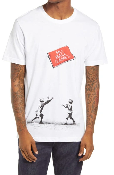 Shop Elevenparis Banksy No Ball Games Graphic Tee In White