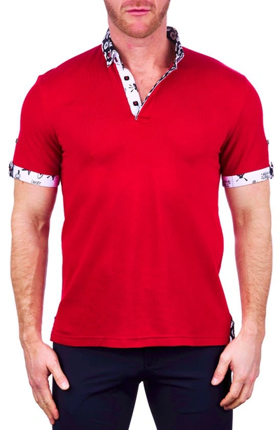 Shop Maceoo Mozartsolid Red Button-down Polo