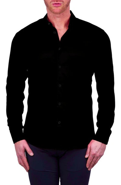 Shop Maceoo Einstein Regular Fit Stretch Button-up Shirt In Black