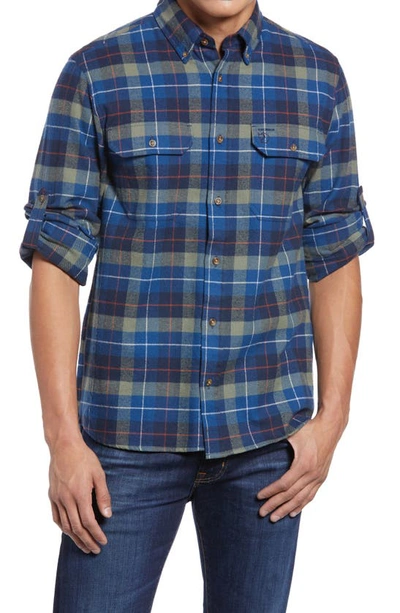 Shop Fjall Raven Singi Plaid Button-down Flannel Shirt In Navy