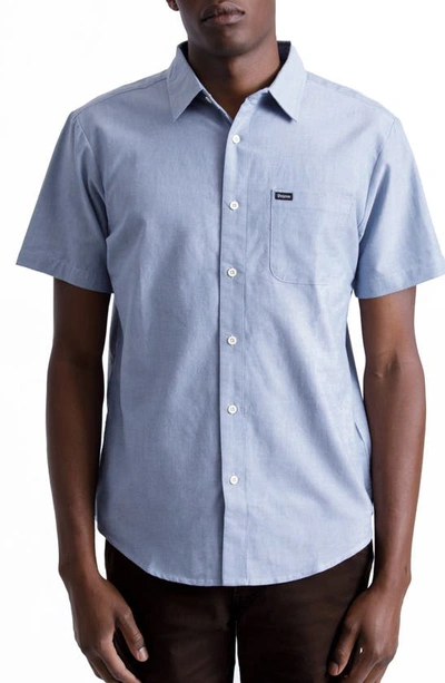 Shop Brixton Charter Oxford Woven Shirt In Light Blue Chambray