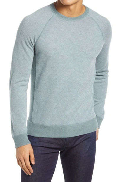 Shop Vince Regular Fit Bird's Eye Stitch Wool & Cashmere Sweater In Patina/pearl