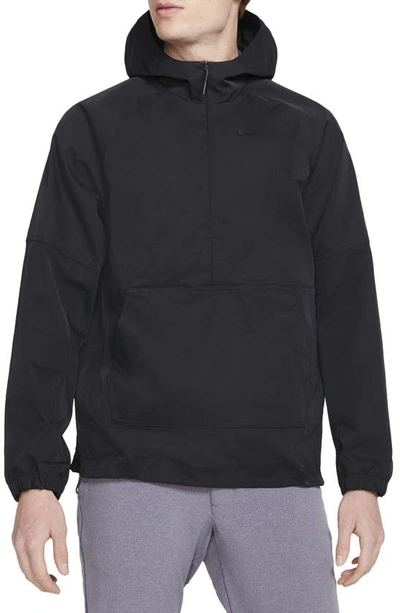 Shop Nike Repel Water Repellent Hooded Golf Pullover In Black/ Black/ Black