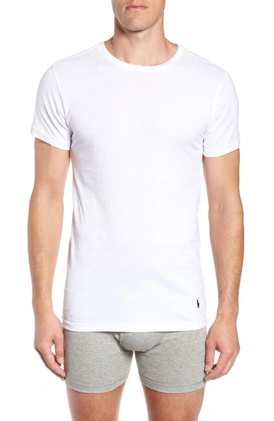 Shop Polo Ralph Lauren 5-pack Slim Fit Crewneck Undershirts In White