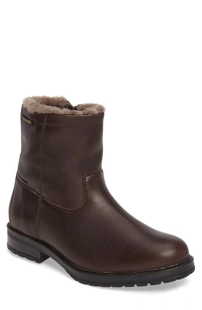 Mephisto Leonardo Hydroprotect Waterproof Genuine Shearling Lined Boot In Dark Brown Montana