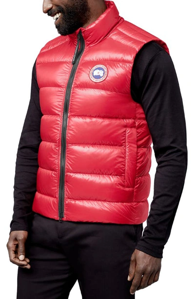 Shop Canada Goose Crofton Water Resistant Packable Quilted 750-fill-power Down Vest In Red