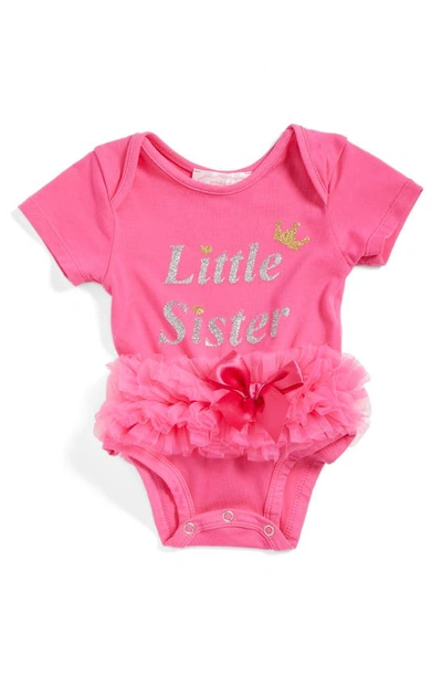 Popatu Little Sister Skirted Bodysuit In Hot Pink