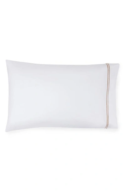 Sferra Grande Hotel Pillowcase In White/ Taupe