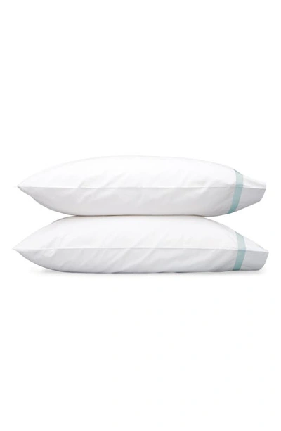 Shop Matouk Lowell 600 Thread Count Set Of 2 Pillowcases In Pool