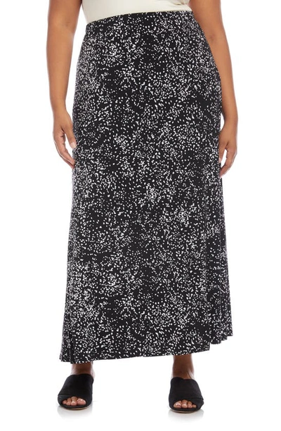 Shop Karen Kane Flare Skirt In Black W/ Off White