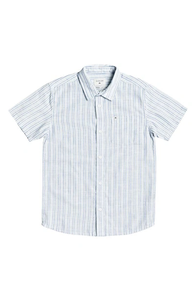 Shop Quiksilver Oxford Lines Button-up Shirt In Ballad Blue Oxford Lines