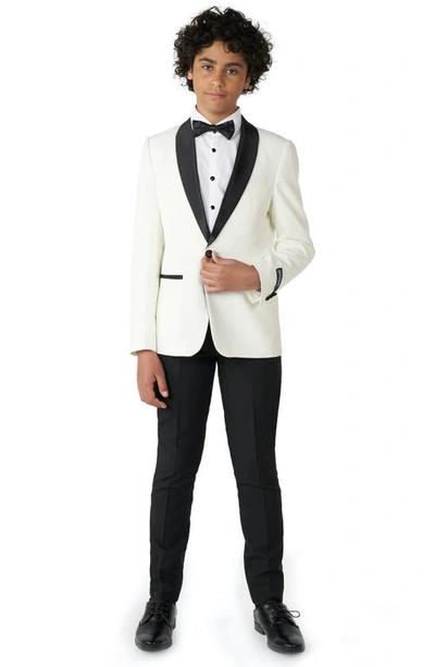 Shop Opposuits Kids' Black & White Two-piece Suit With Tie