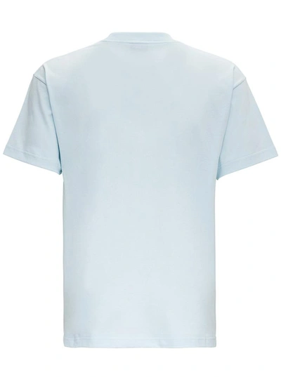 Shop Jacquemus Jean Jersey T-shirt With Print In Light Blue