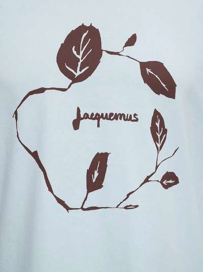 Shop Jacquemus Jean Jersey T-shirt With Print In Light Blue