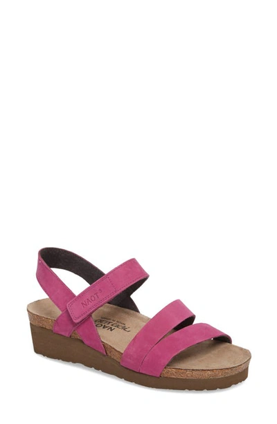 Shop Naot 'kayla' Sandal In Pink Plum Nubuck
