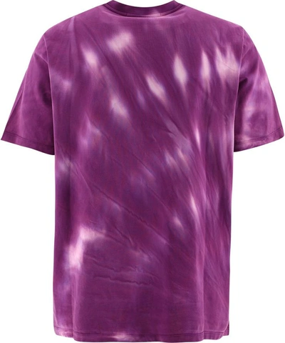 Shop Msgm Tie-dye T-shirt In Purple
