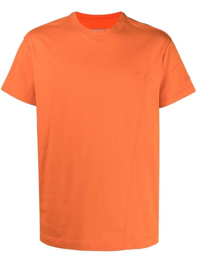 Shop A-cold-wall* Basic Orange Cotton T-shirt With Logo