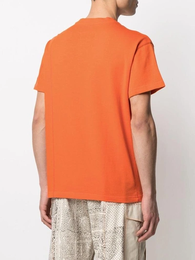 Shop A-cold-wall* Basic Orange Cotton T-shirt With Logo