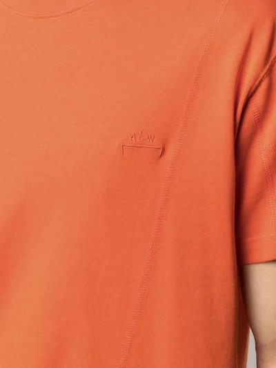 Shop A-cold-wall* Basic Orange Cotton T-shirt With Logo