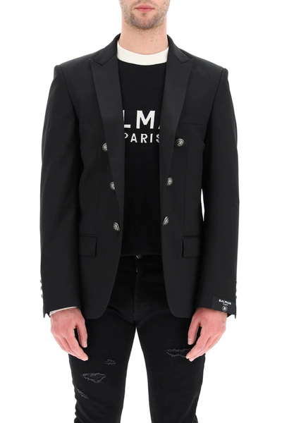 Shop Balmain Open Blazer In Noir