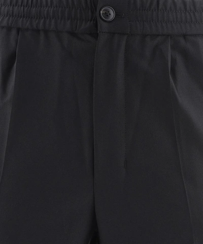 Shop Ami Alexandre Mattiussi Stretch Wool Pants In Black  