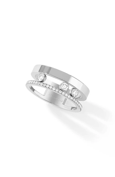 Shop Messika Two Row Move Romane Diamond Ring In White Gold