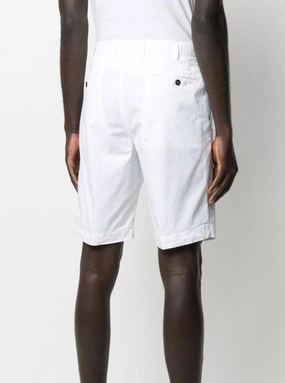 Shop Pt01 Five Pockets White Cotton Bermuda Shorts