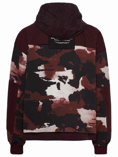 Shop Dolce & Gabbana Felpa Camouflage Bordeaux In Green