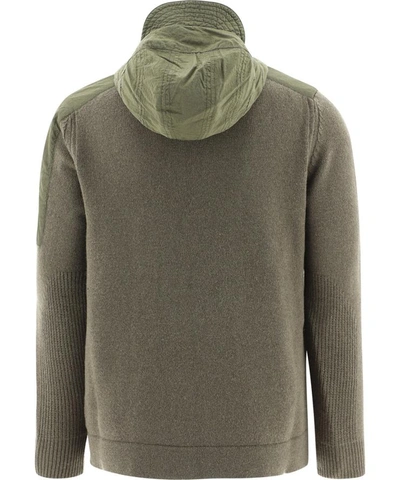 Shop C.p. Company Wool Blend Hooded Sweater In Green