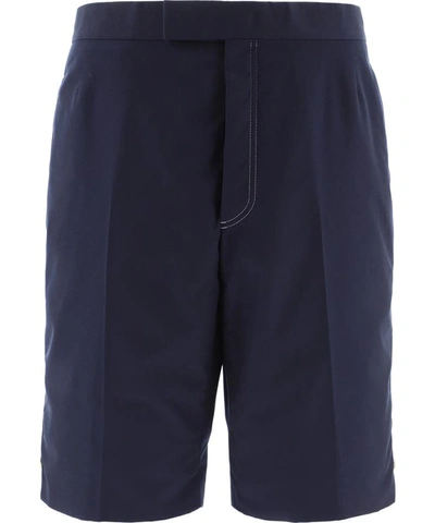 Shop Thom Browne "backstrap" Shorts In Blue