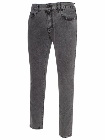 Shop Off-white Jeans Diag Pocket Grigio In Grey