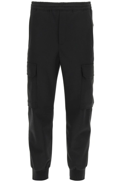 Shop Neil Barrett Travel Cargo Trousers Low Rise In Black