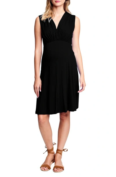 Shop Maternal America Sleeveless Empire Waist Maternity Dress In Black