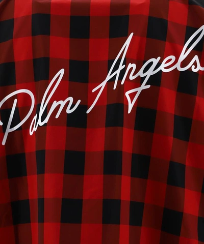 Shop Palm Angels "buffalo Check" Windbreaker In Red