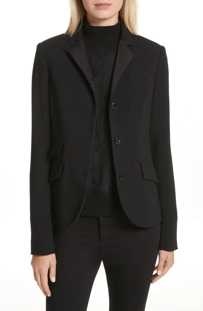 Rag & Bone Lexington Snap-front Wool Blazer In Black